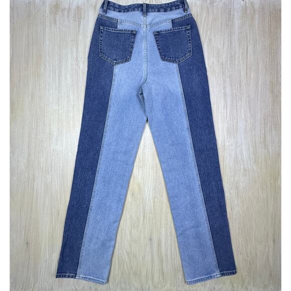 PacSun Eco Blue Two-Tone 90's Boyfriend High Rise Vertical Seam Denim Jeans 28 - Picture 16 of 16